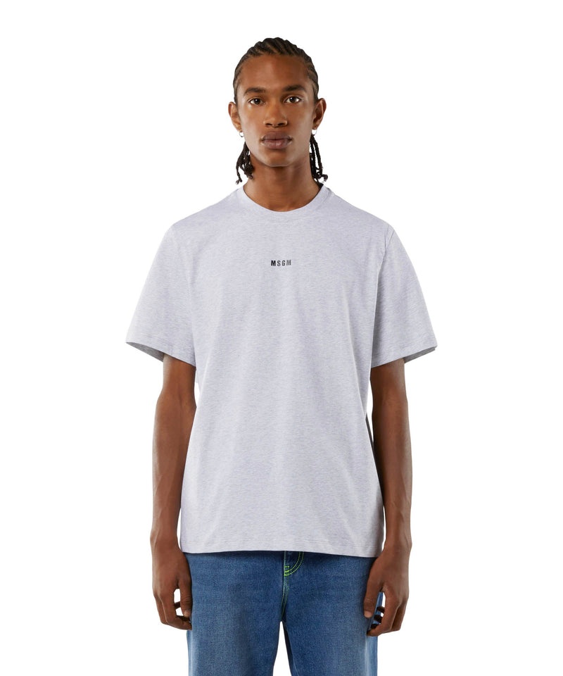 White MSGM Round Neck Cotton Micro Logo | USA_MSGM47505