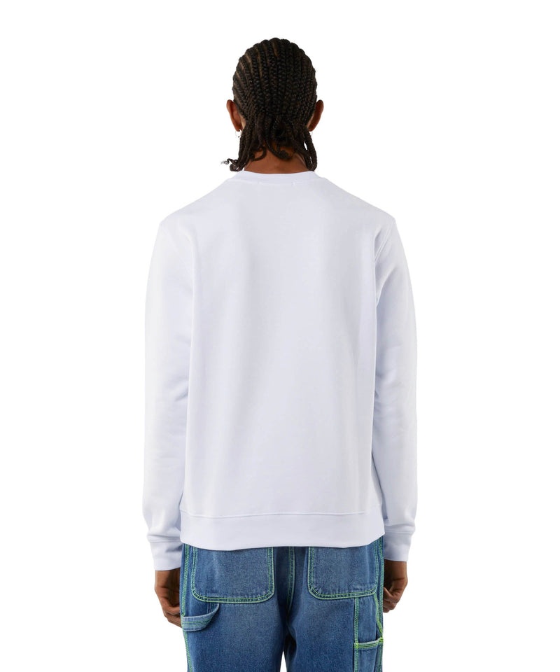 White MSGM Solid Colour Cotton Sweatshirt With A Box Logo | USA_MSGM57505