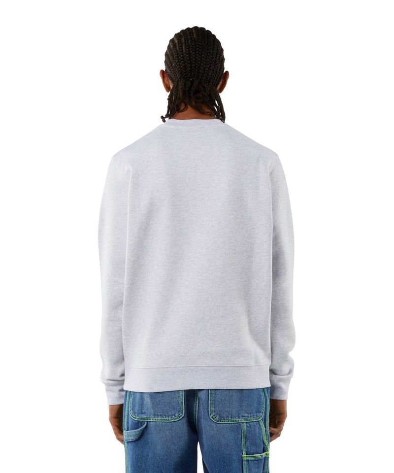 White MSGM Solid Colour Cotton Sweatshirt With A Box Logo | USA_MSGM31268