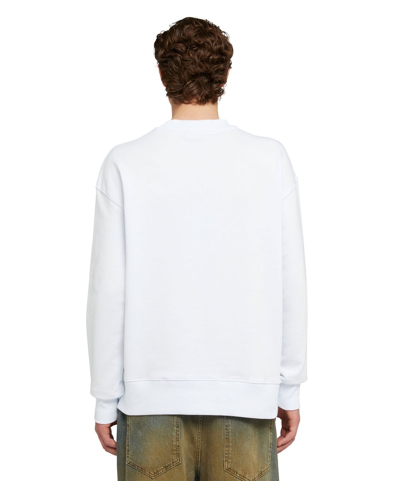 White MSGM Sweatshirt With Brushstroke Logo | USA_MSGM74084