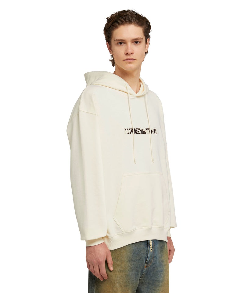 White MSGM Sweatshirt With Embroidered Handsome | USA_MSGM76757