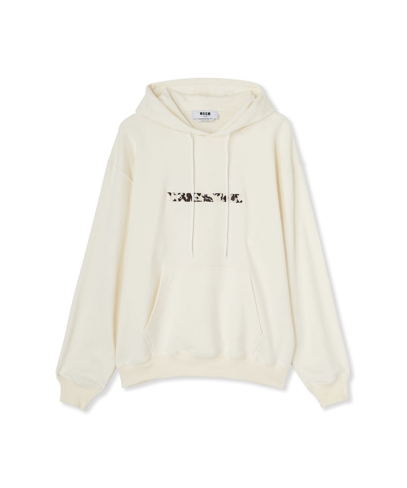 White MSGM Sweatshirt With Embroidered Handsome | USA_MSGM76757