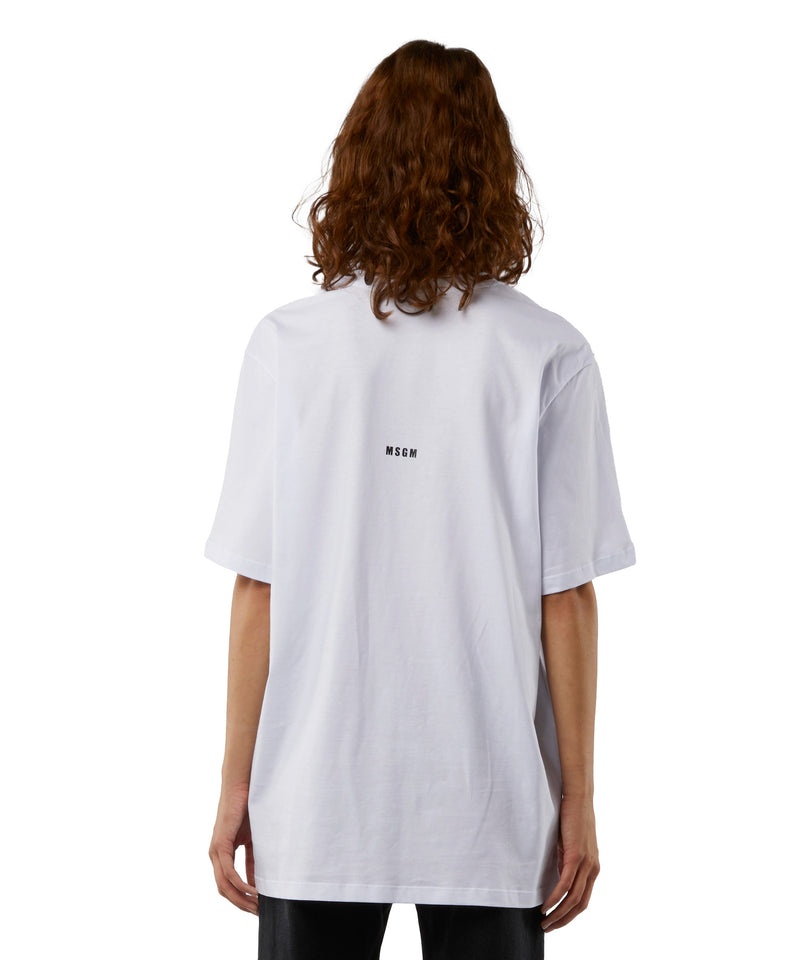 White MSGM T-shirt Quote Hard Times Are Interesting Times | USA_MSGM59479