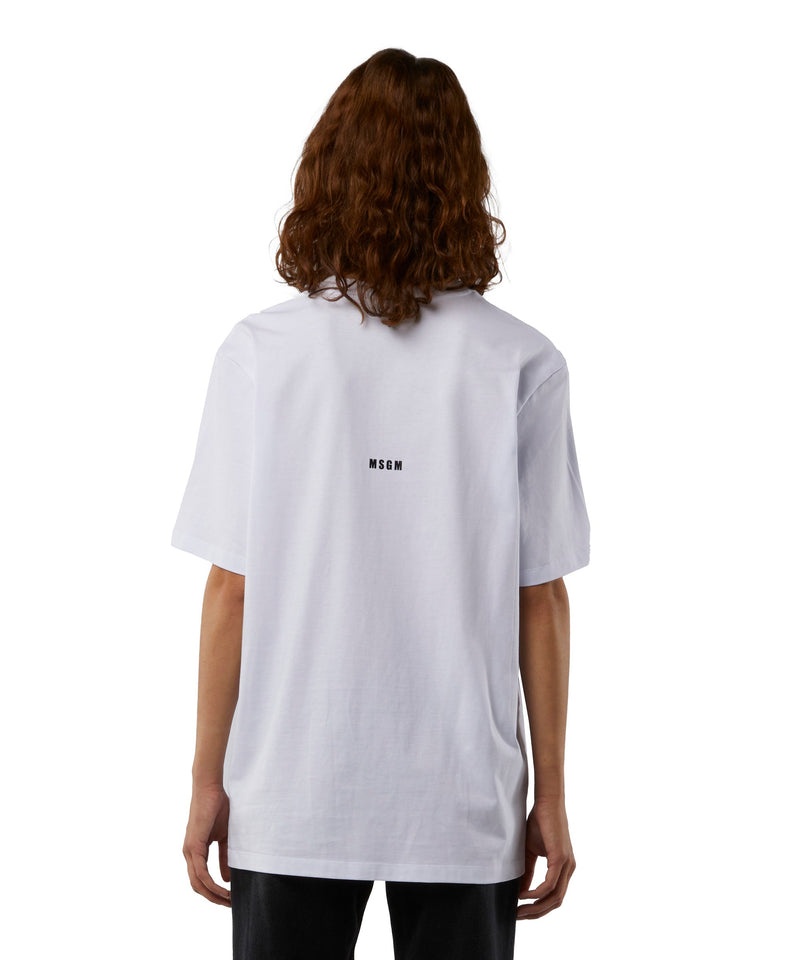 White MSGM T-shirt Quote Pensavo Fosse Amore Invece Era Milano | USA_MSGM82761