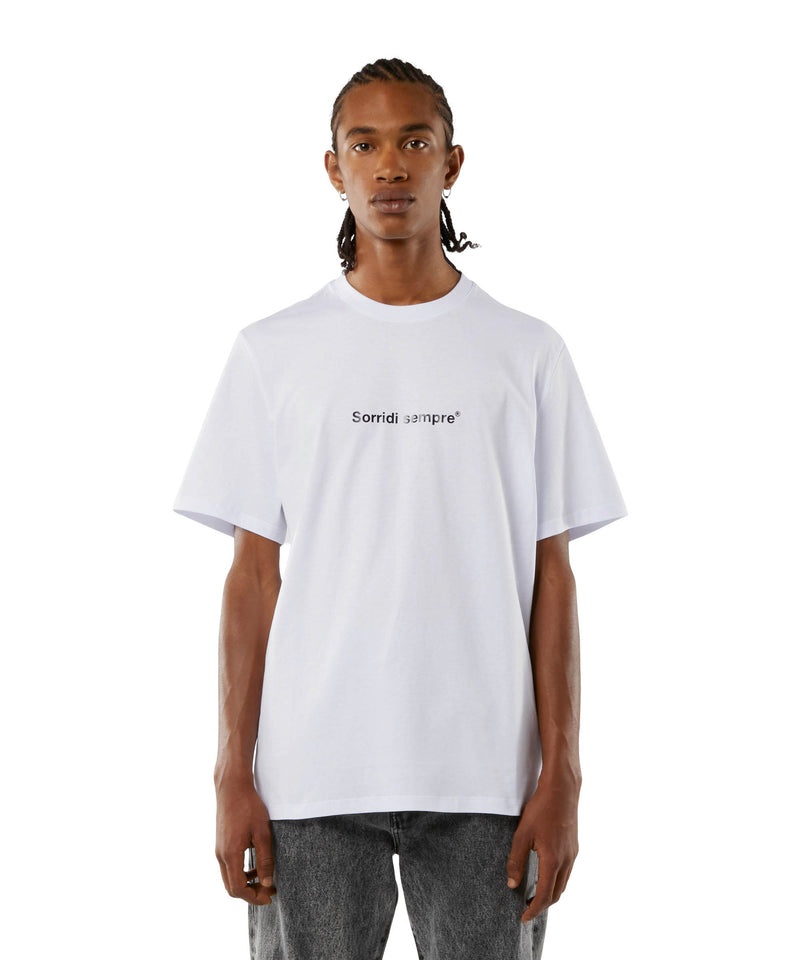 White MSGM T-shirt Quote Sorridi Sempre | USA_MSGM81778