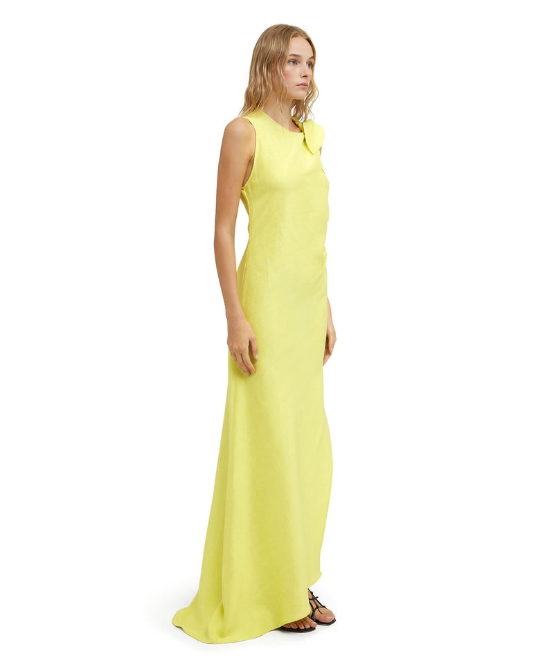 Yellow MSGM Blended Linen And Viscose Long Sleeveless | USA_MSGM53298