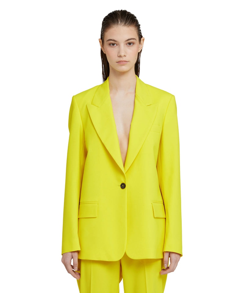 Yellow MSGM Fresh Wool Single-breasted Jacket | USA_MSGM19237