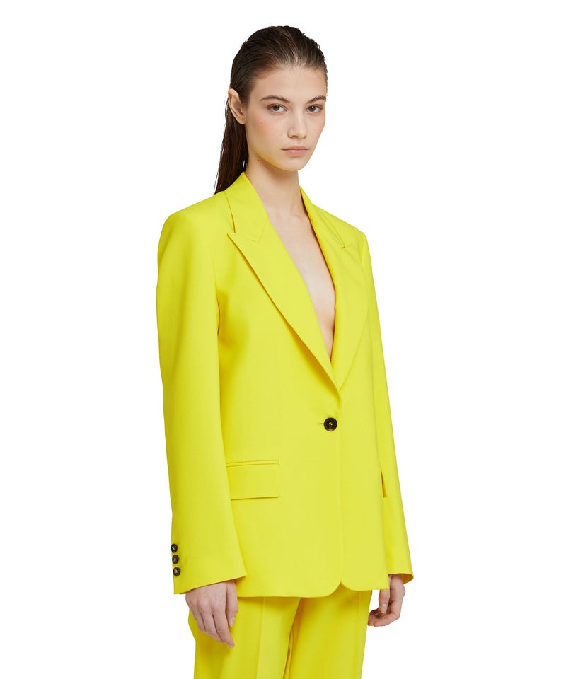 Yellow MSGM Fresh Wool Single-breasted Jacket | USA_MSGM19237