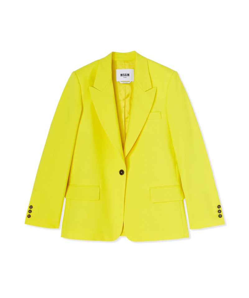 Yellow MSGM Fresh Wool Single-breasted Jacket | USA_MSGM19237