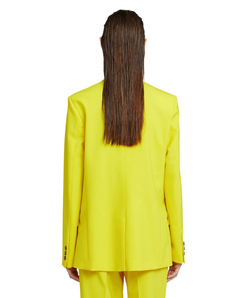 Yellow MSGM Fresh Wool Single-breasted Jacket | USA_MSGM59542