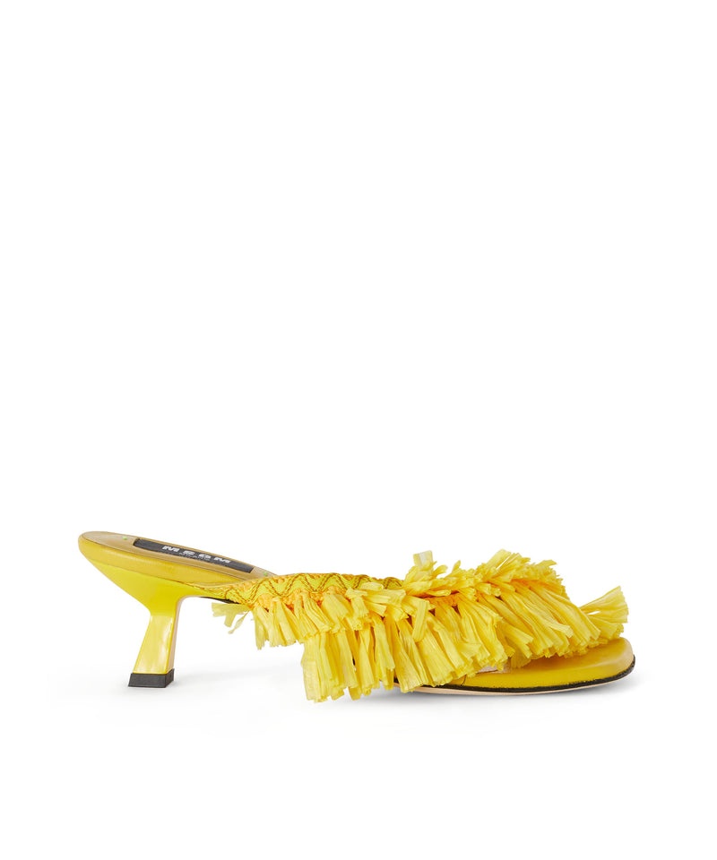 Yellow MSGM Mule With Raffia Insert | USA_MSGM61291