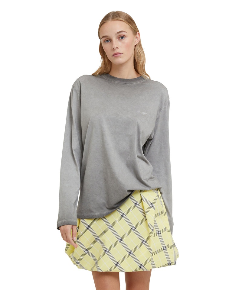 Yellow MSGM Poplin Check Wide Mini Skirt | USA_MSGM46652