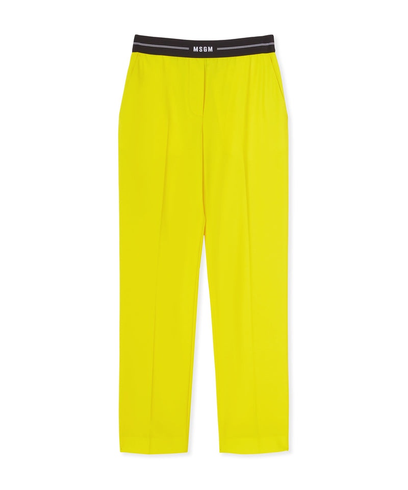 Yellow MSGM Slim-fit Pants With Logoed Elastic Waistband | USA_MSGM30668